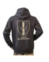 Lancer - Hoodie u/zip, Sort med DANSKE ARTILLERIREGIMENT tryk på ryg