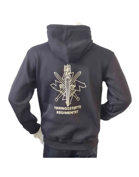 Lancer - Hoodie u/zip, FØRINGSSTØTTEREGIMENTET, Sort