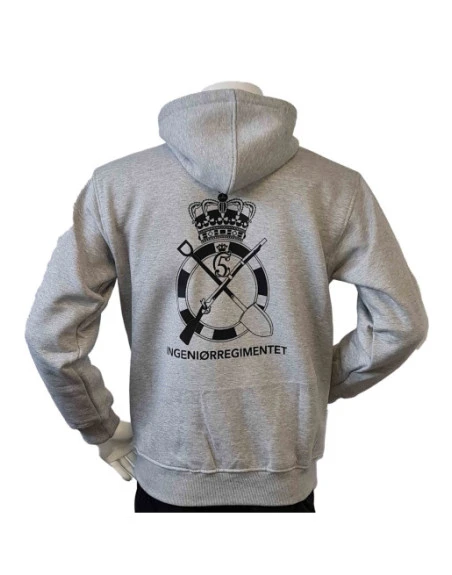Lancer - Hoodie u/zip, INGENIØRREGIMENTET, Grå