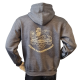 Lancer - Hoodie u/zip, Mørkegrå med JYDSKE DRAGONREGIMENT tryk på ryg