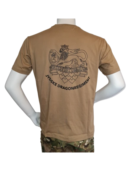 LANCER - T-shirt, MTS-Khaki m. Jydske Dragonregiments Regimentsmærke