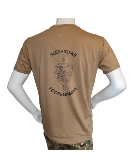 LANCER - T-shirt, MTS-Khaki m. Slesvigske Fodregiments Regimentsmærke