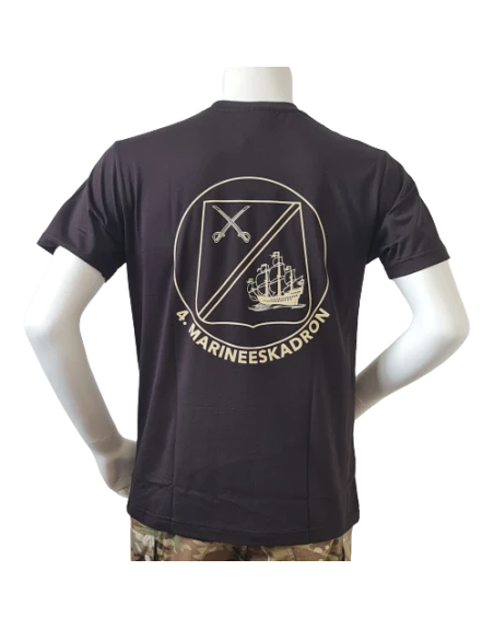 LANCER T-shirt i Sort m. 4. Marineeskadrons enhedsmærke trykt på brystet