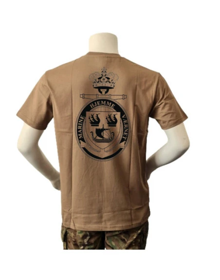 Lancer T-shirt med Marinehjemmeværnet, tryk på bryst, MTS-Khaki