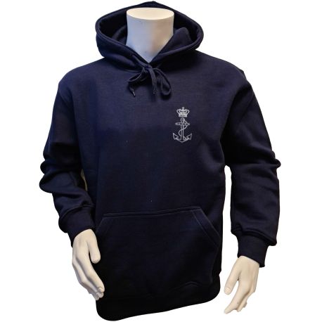 Lancer Hoodie med Søværnets Emblem, trykt på ryg, Marineblå