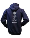 Lancer Hoodie med Søværnets Emblem, trykt på ryg, Marineblå