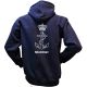 Lancer Hoodie med Søværnets Emblem, trykt på ryg, Marineblå