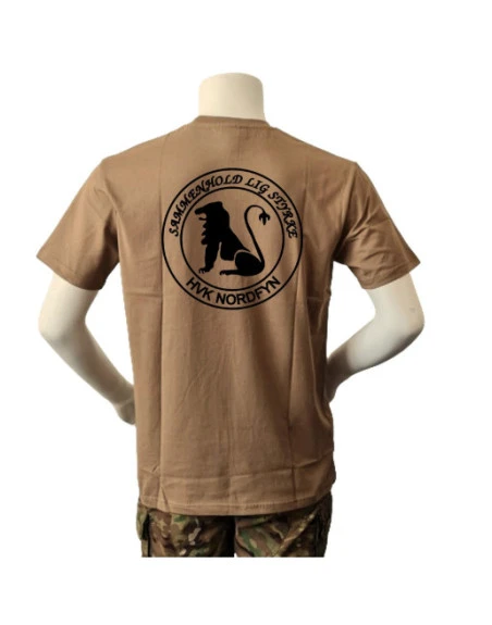 Lancer T-shirt med HVK NORDFYN, tryk på bryst, MTS-Khaki