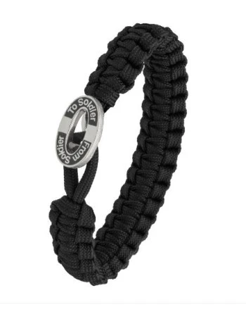 From Soldier To Soldier - Black bracelet, black FSTS silver lock