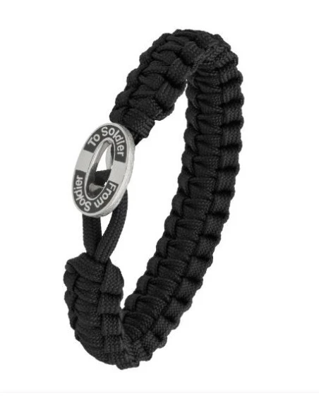 From Soldier To Soldier - Black bracelet, black FSTS silver lock