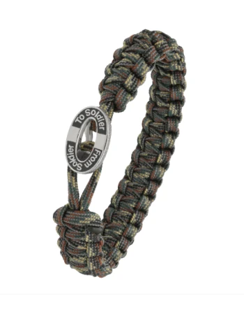 From Soldier To Soldier - Olive bracelet, black FSTS silver lock