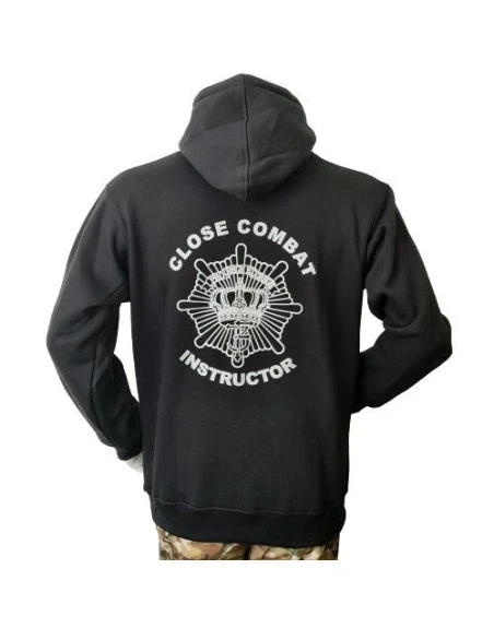 LANCER Hoodie, Sort, m. Livgarden "Close Combat Instructor" trykt på Ryg.