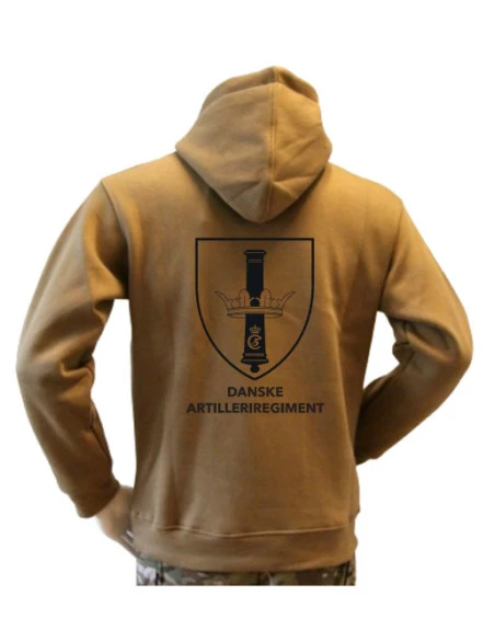 Lancer - Hoodie, MTS-Khaki med DANSKE ARTILLERIREGIMENT tryk på ryg