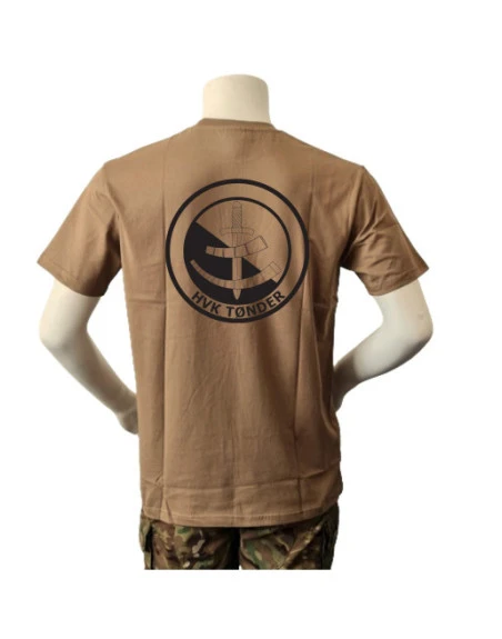 Lancer T-shirt med HVK TØNDER, tryk på bryst, MTS-Khaki