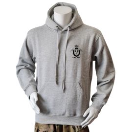 Lancer Hoodie, Grå med FHV 221 tryk på ryg