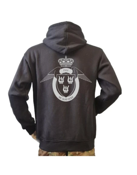 Lancer - Hoodie, Sort med Flyverhjemmeværnet tryk på ryg