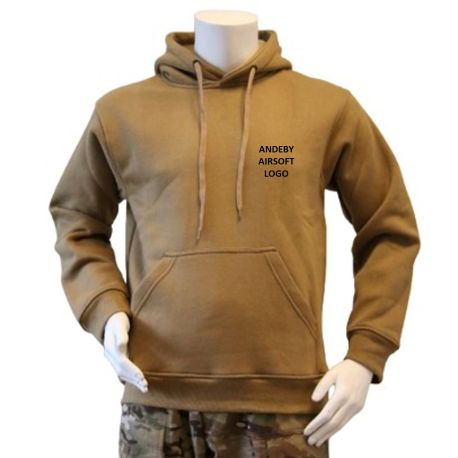 Lancer Hoodie, Coyote med Andeby Airsoft, tryk på ryg