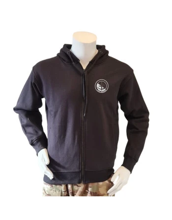 Lancer Hoodie m/lynlås, Sort med HVK TØNDER tryk på bryst