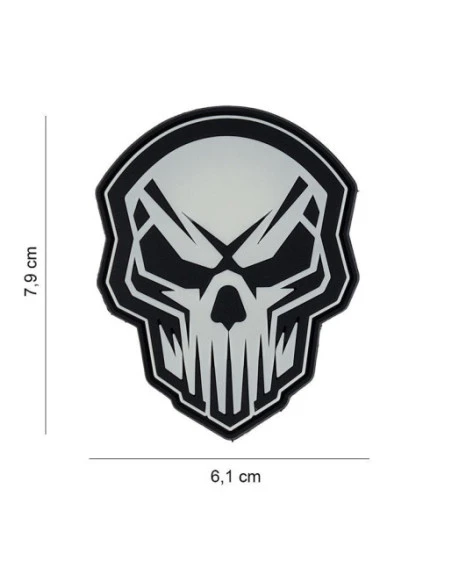 Angry Skull, Selvlysende 3D PVC Patch
