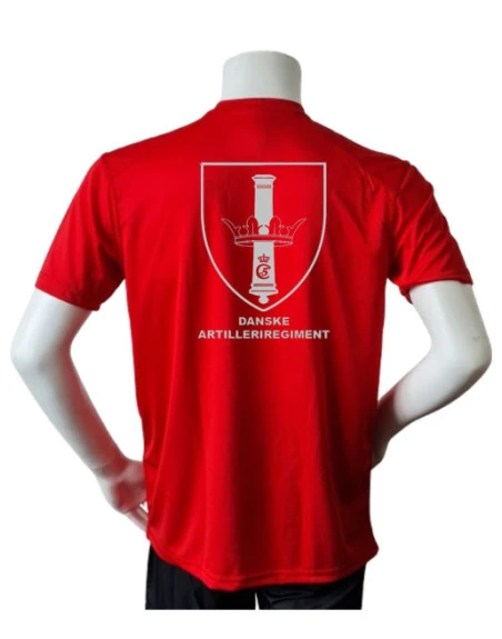 Lancer Løbetrøje med Danske Artilleriregiment - reflekstryk, Rød