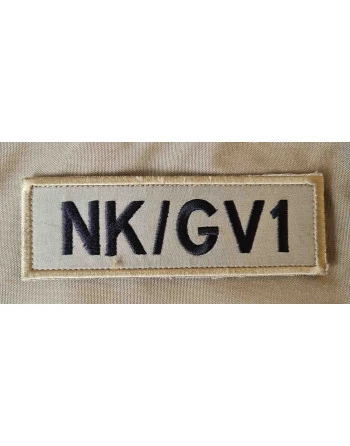 NK / GV1, Sort/Khaki på velcro, 14 x 4,5 cm