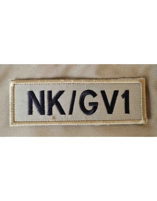 NK / GV1, Sort/Khaki på velcro, 14 x 4,5 cm
