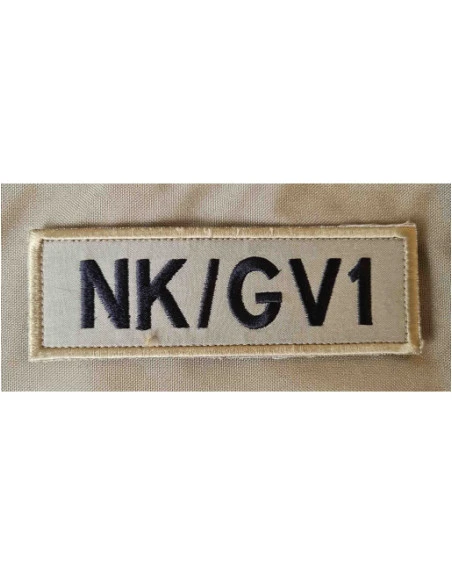 NK / GV1, Sort/Khaki på velcro, 14 x 4,5 cm