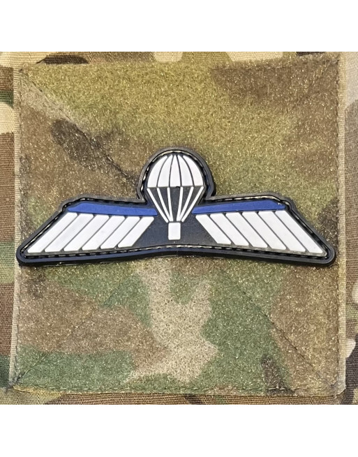 Dutch Para Wing, PVC  on Velcro, Black/white/blue