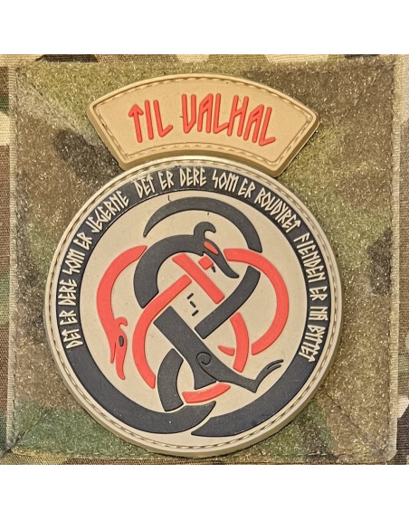 LANCER - TIL VALHAL Patch, PVC buet, coyote/rød