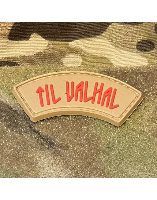 LANCER - TIL VALHAL Patch, PVC curved, Coyote/red