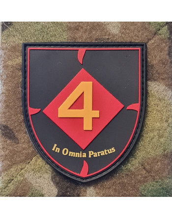 Jydske Dragonregiment, RUDER 4, Skjold PVC mærke på velcro