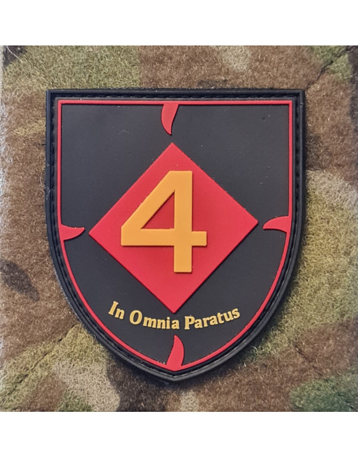 Jydske Dragonregiment, RUDER 4, Skjold PVC mærke på velcro