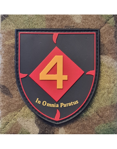Jydske Dragonregiment, RUDER 4, Skjold PVC mærke på velcro