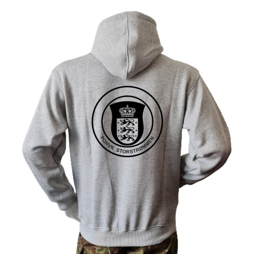 Lancer Hoodie med POHVK Storstrømmen, tryk på ryg, Grå