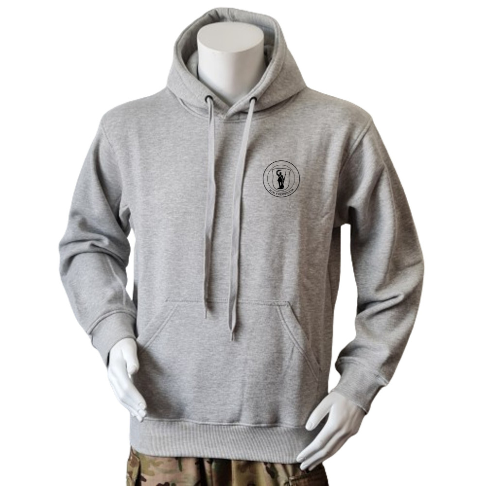 Lancer Hoodie, Grå med HVK Fredericia, tryk på ryg