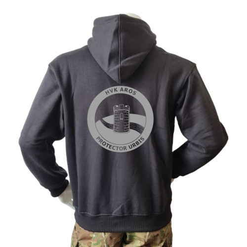 Lancer - Hoodie, sort med HVK AROS, tryk på ryg