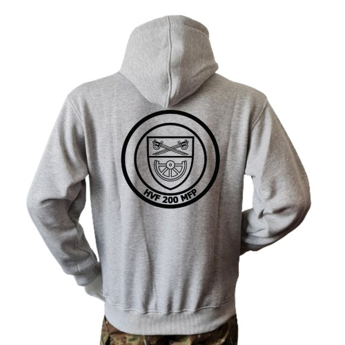 LANCER - Hoodie, Grå m. HVF 200 MFP, tryk på ryg