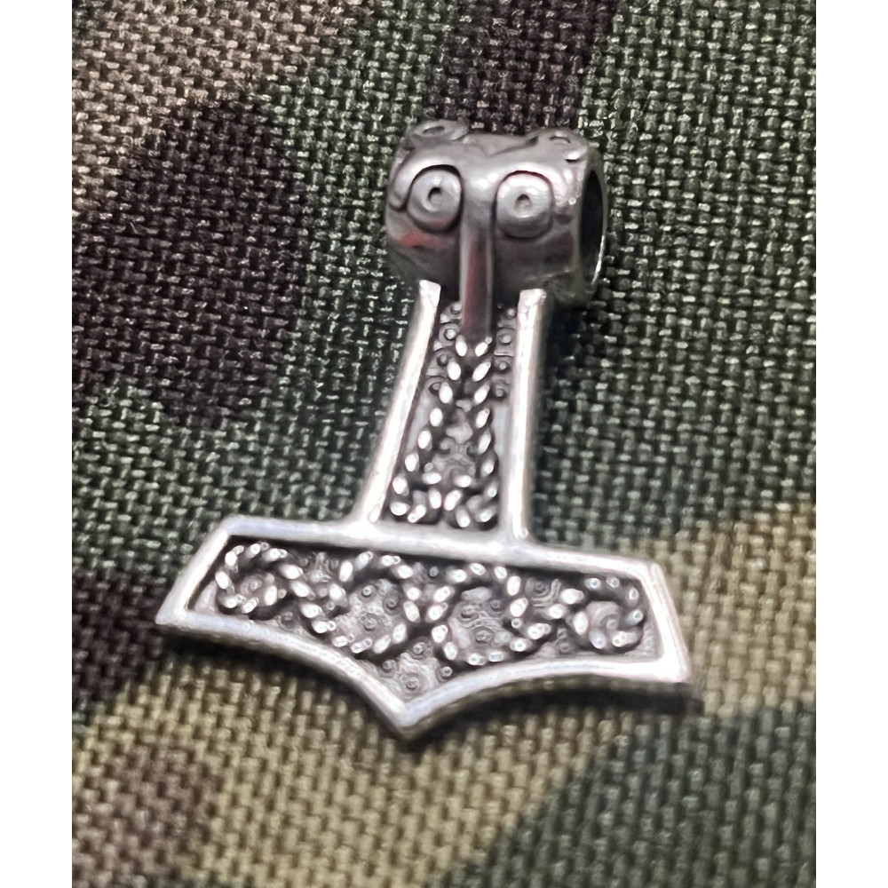 Thors Hammer, Vedhæng, Rhodineret Sterling Sølv Oxyderet (21 x 24 mm)