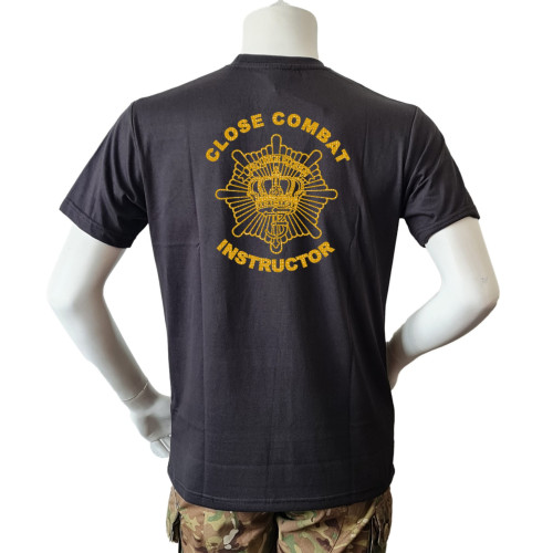 LANCER - T-shirt, Sort for Livgarden "3-4 Close Combat Instructor" tryk gylden på bryst og ryg