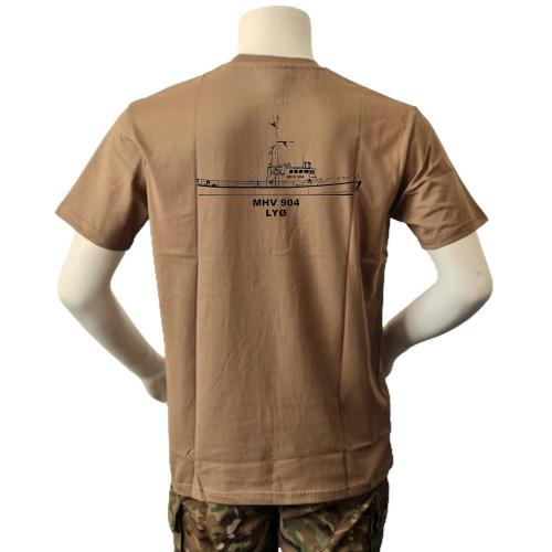 LANCER - T-shirt, MTS-Khaki m. HVF 131 Esbjerg, tryk på bryst