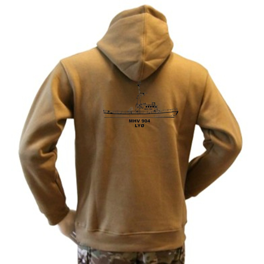 LANCER - Hoodie, Coyote med MHV 904 Lyø, tryk på ryg