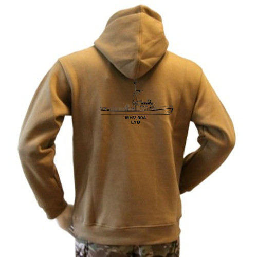 LANCER - Hoodie, Coyote med MHV 904 Lyø, tryk på ryg