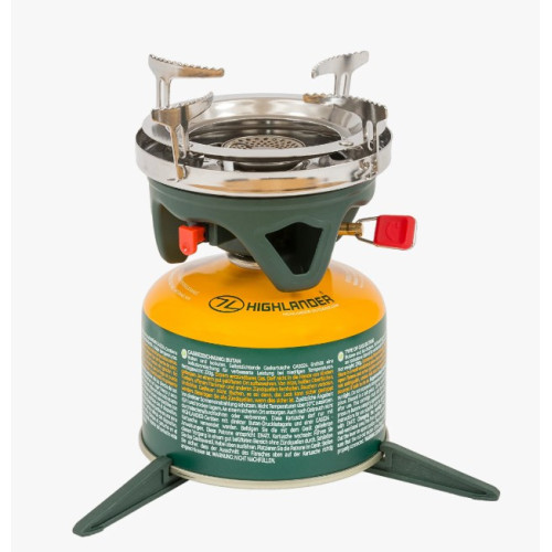 Highlander - Blade Fast Boil 3 Camping Gas Stove, 1.1L, Olive