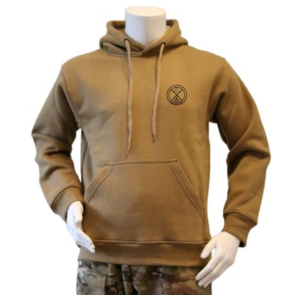 Lancer - Hoodie, Coyote with INFHVK Holstebro printed on the back