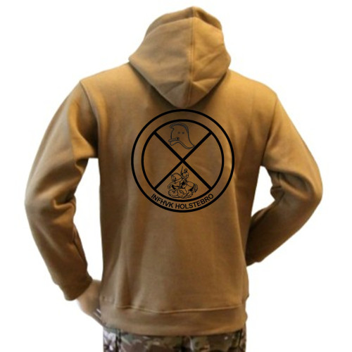 Lancer - Hoodie, Coyote with INFHVK Holstebro printed on the back
