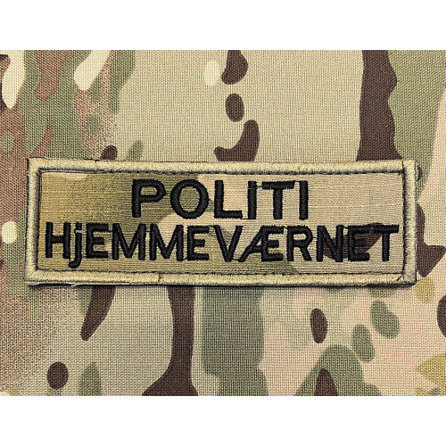POLITIHJEMMEVÆRNET (DELT TEKST) patch, MultiCam on velcro, 14 x 4,5 cm