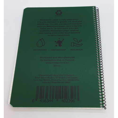 LANCER - Field Cover A5 med MODESTONE Waterproof Notebook A5