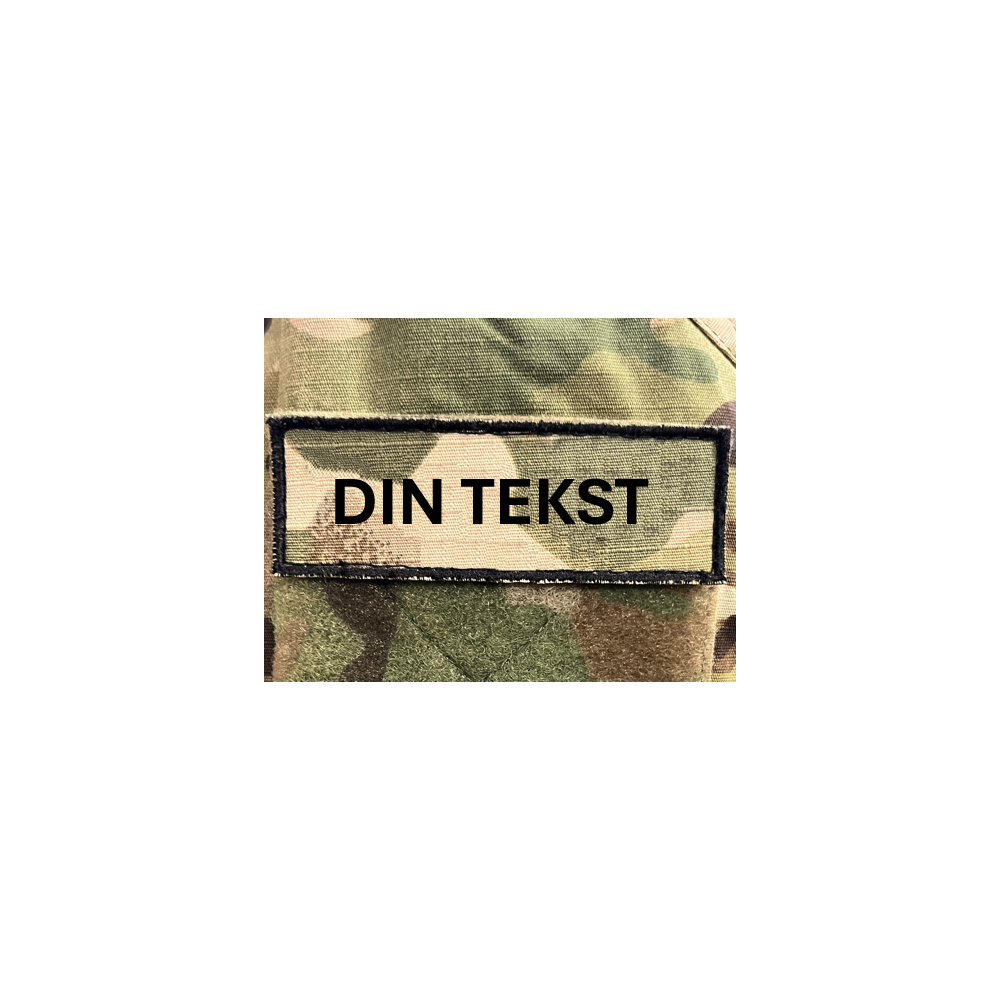 4 STK "DIN TEKST" Ærmemærke, MultiCam på Velcro, 3 x 9 cm