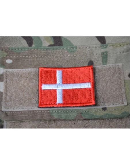 Danish Flag, small with Velcro, Red/white