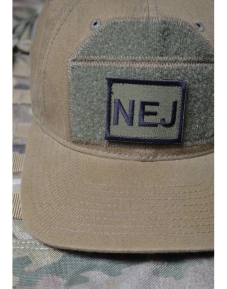 Patch til NEJ Hatten - Sort/Oliven - med velcro